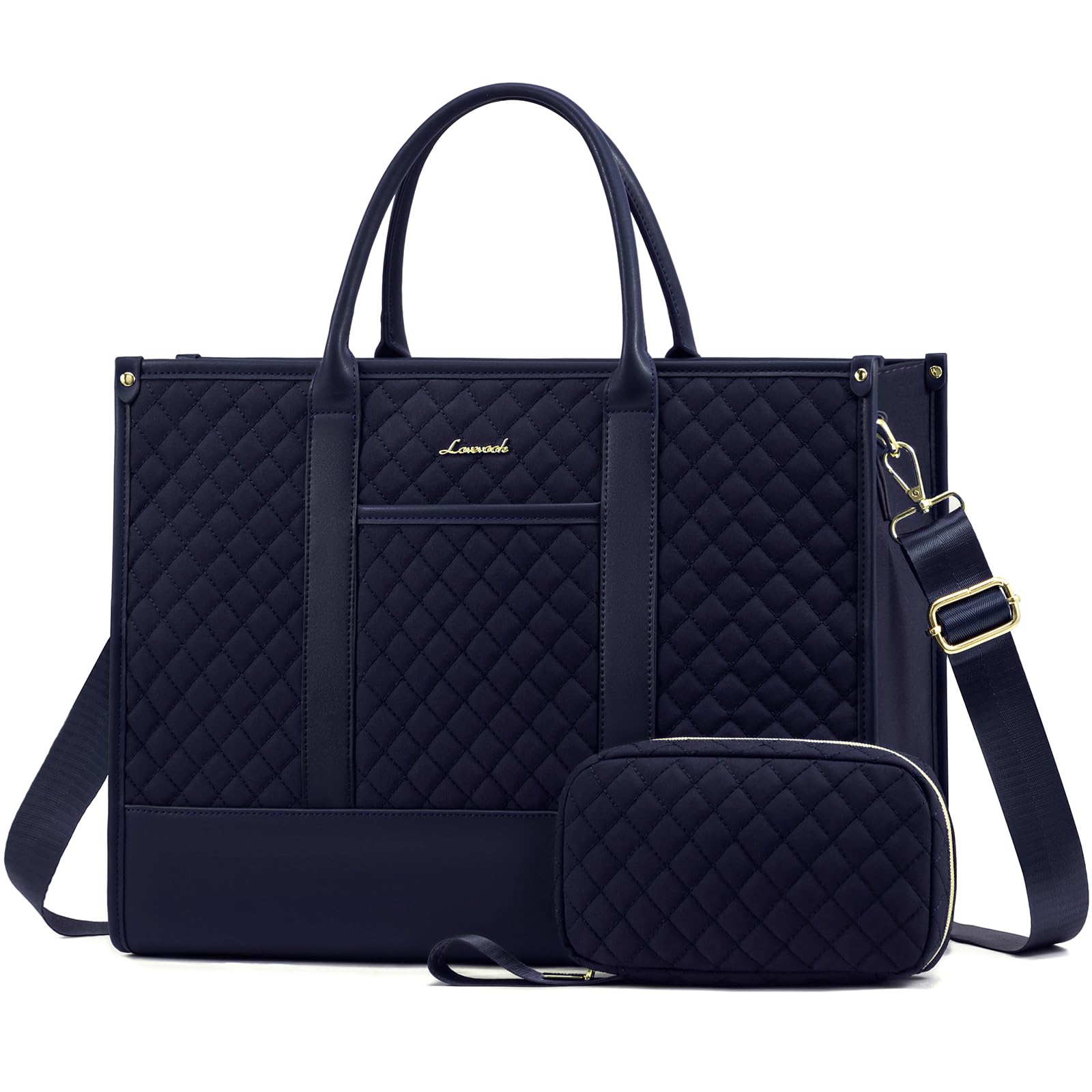 LOVEVOOK Laptoptasche Damen 17 Zoll, Wasserdicht Arbeitstasche Handtasche Groß Schultasche Shopper Tasche Aktentasche Lehrertasche, Leder Tote Bag Notebooktasche für Büro Arbeit Uni