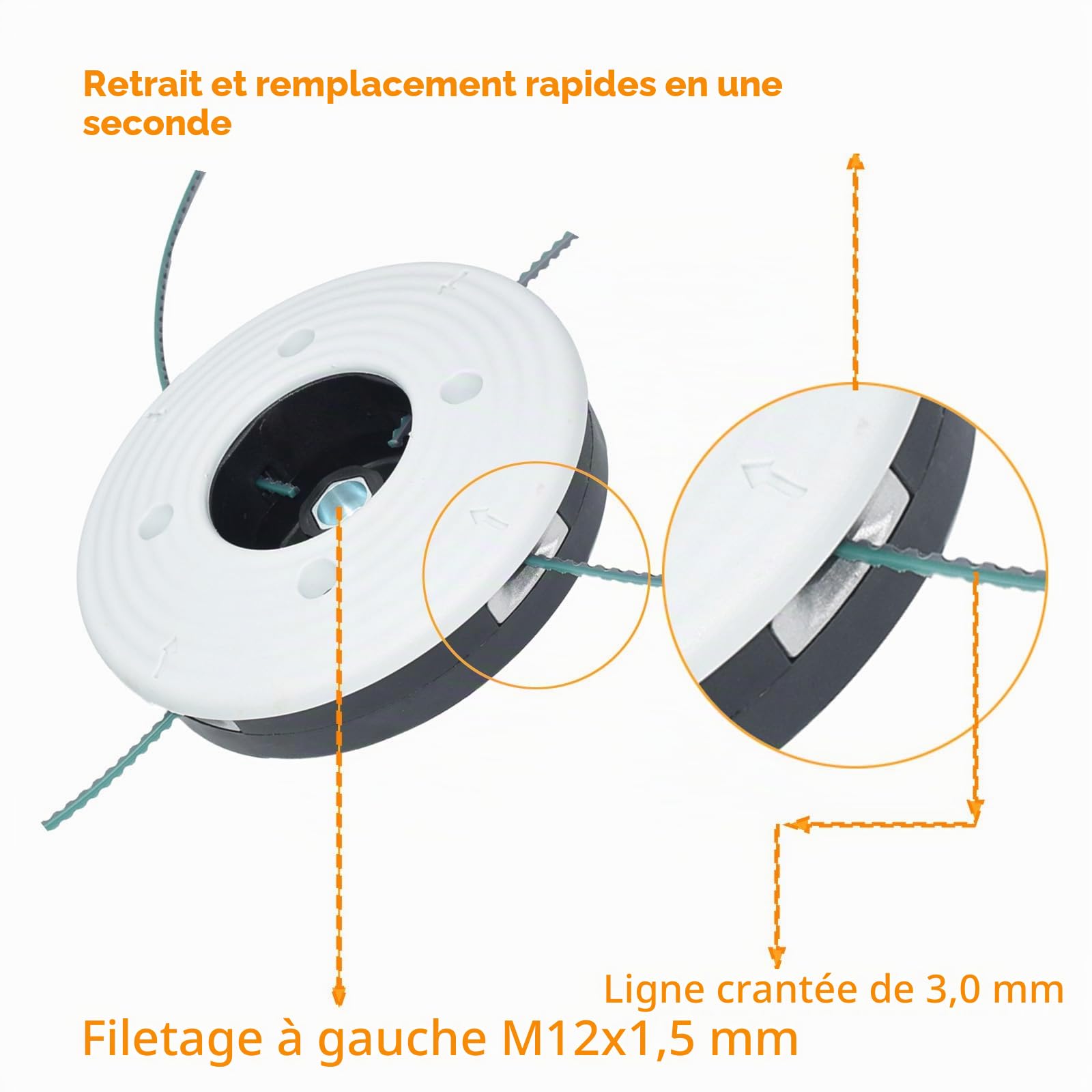 Tête de débroussailleuse Universelle Bobine Fil Duro 40-4 Compatible avec FS 260 C-E FS 311 FS 361 C-EM FS 461 C-EM FS 491 C-EM FS 561 C-EM 404107595