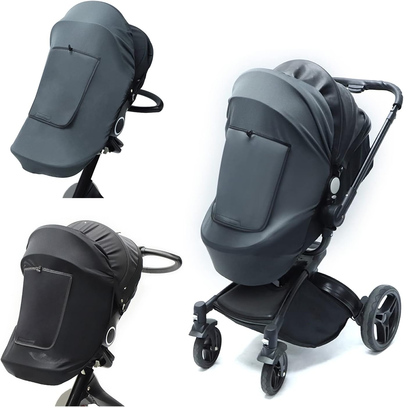 Baby Stroller Cover Sun Protective Canopy Toddler Pushchair Pram Windproof Sunshade Cover Waterproof Awning