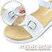 Vonair Girls Sandals Strappy Cute Flats Dress Sandals for Girls Kids Summer Shoes Open Toe with Hook Loop Size 3 White Big Kid