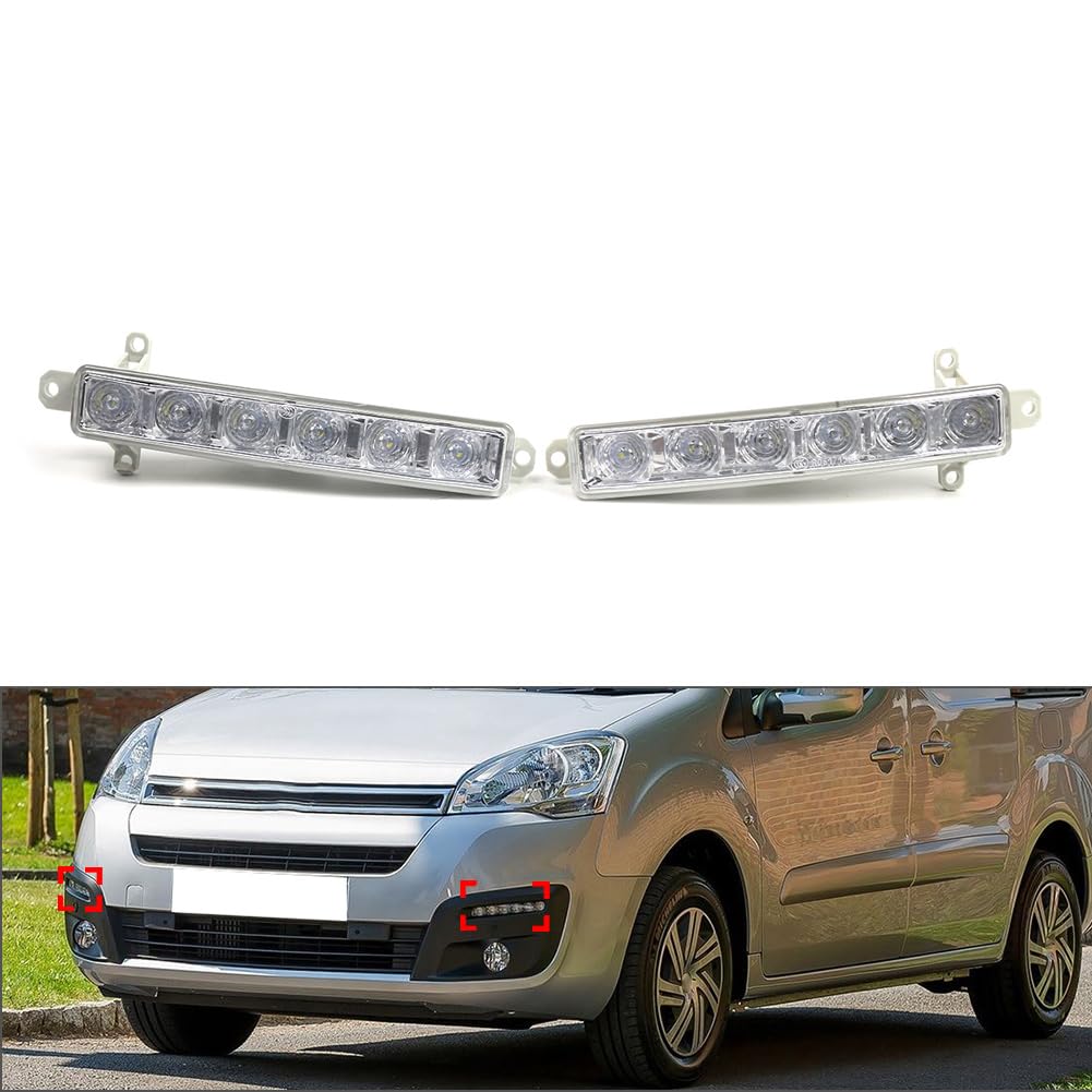 Liru 1 Pair Turn Signal Fog Lights Fog Lamp Daytime Running Light ABS for Citroen C-Elysee 2016-2020
