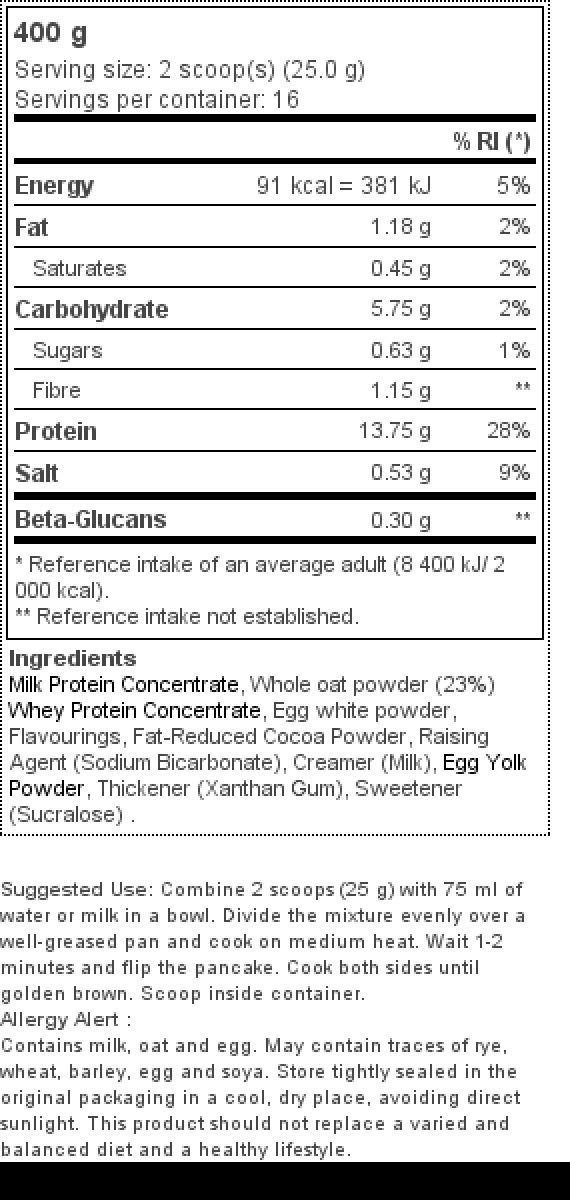Pancake + Protein: Tortitas de avena con proteína, Bombón - 400 g