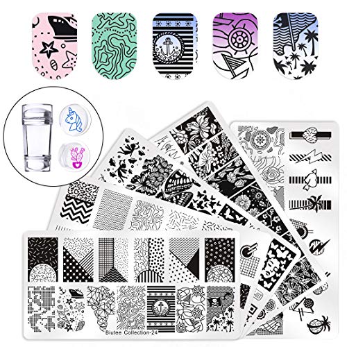 Biutee Placas Estampacion Uñas 5pcs Stamping Nail