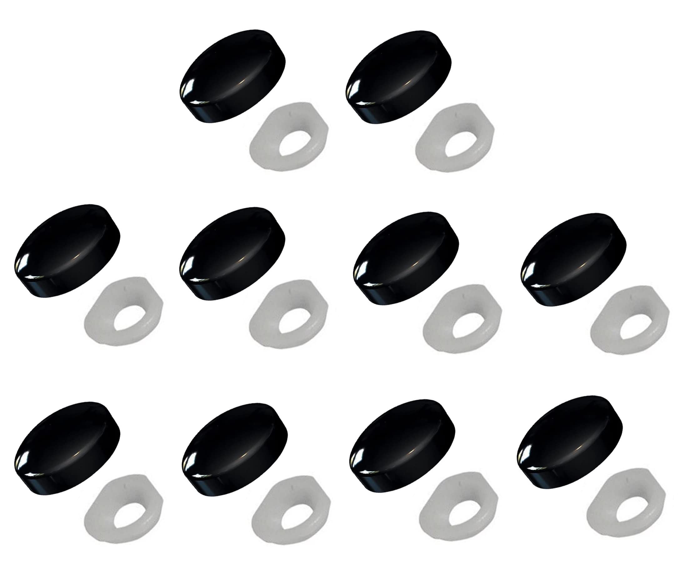 TERF® Black Two Piece Snap On Plastidome Cap 15mm (5/8 Inch) Diameter Clip On Plastic Dome Covers for Ø 6g - 8g (3.5mm - 4mm) Screw Size - Pack of 10
