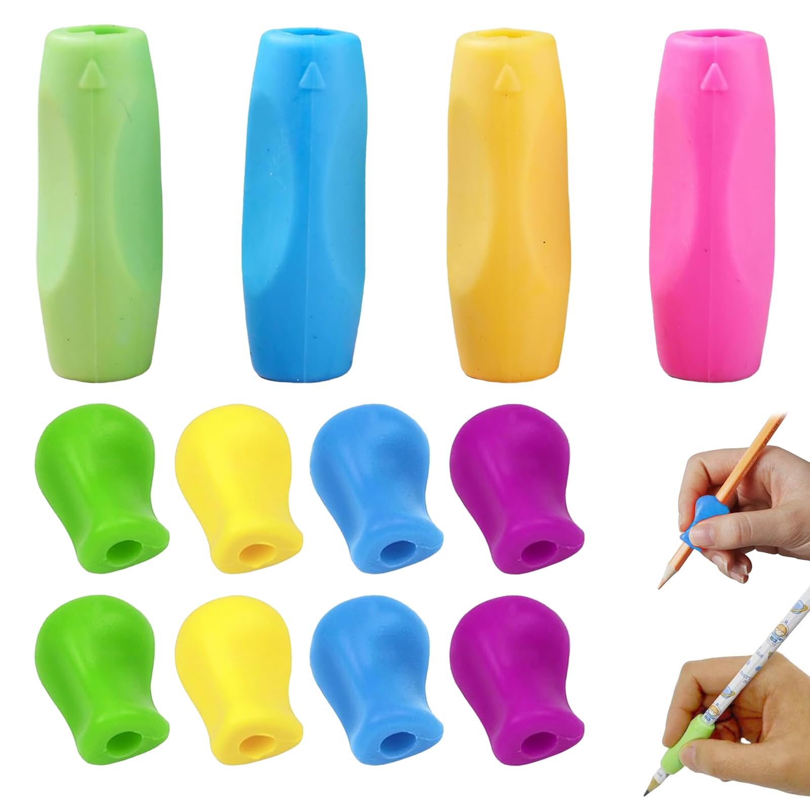 Belligern 16 Pcs Pen Grips for Children Ergonomic Pencil Grips for Children Handwriting Multicolor Pencil Grips for Children Pencil Grips Suitable for Children Students Toddlers Preschoolers