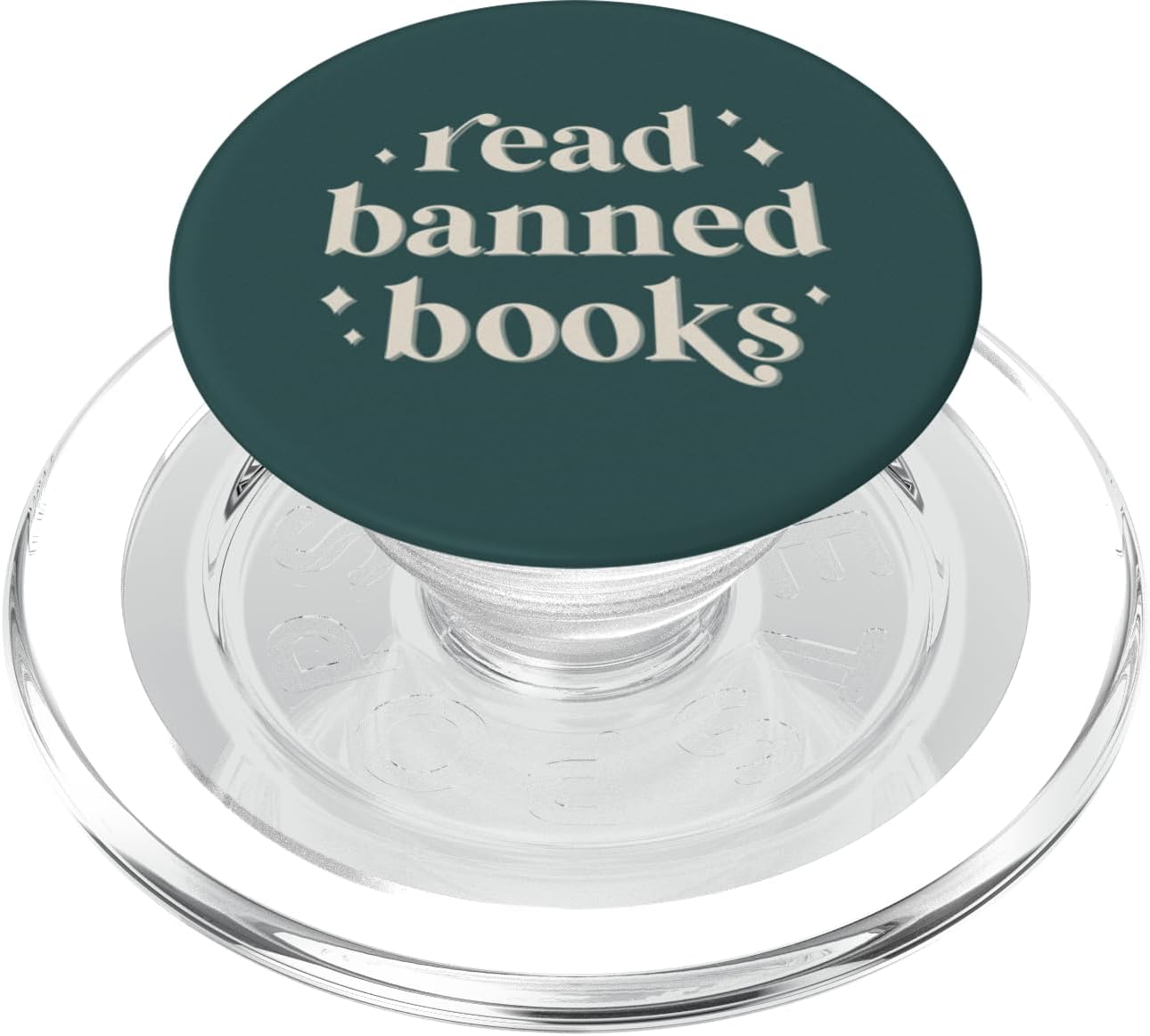 Read Banned Books - Vintage Retro Lettering (Forest Green) PopSockets MagSafe PopGrip for iPhone