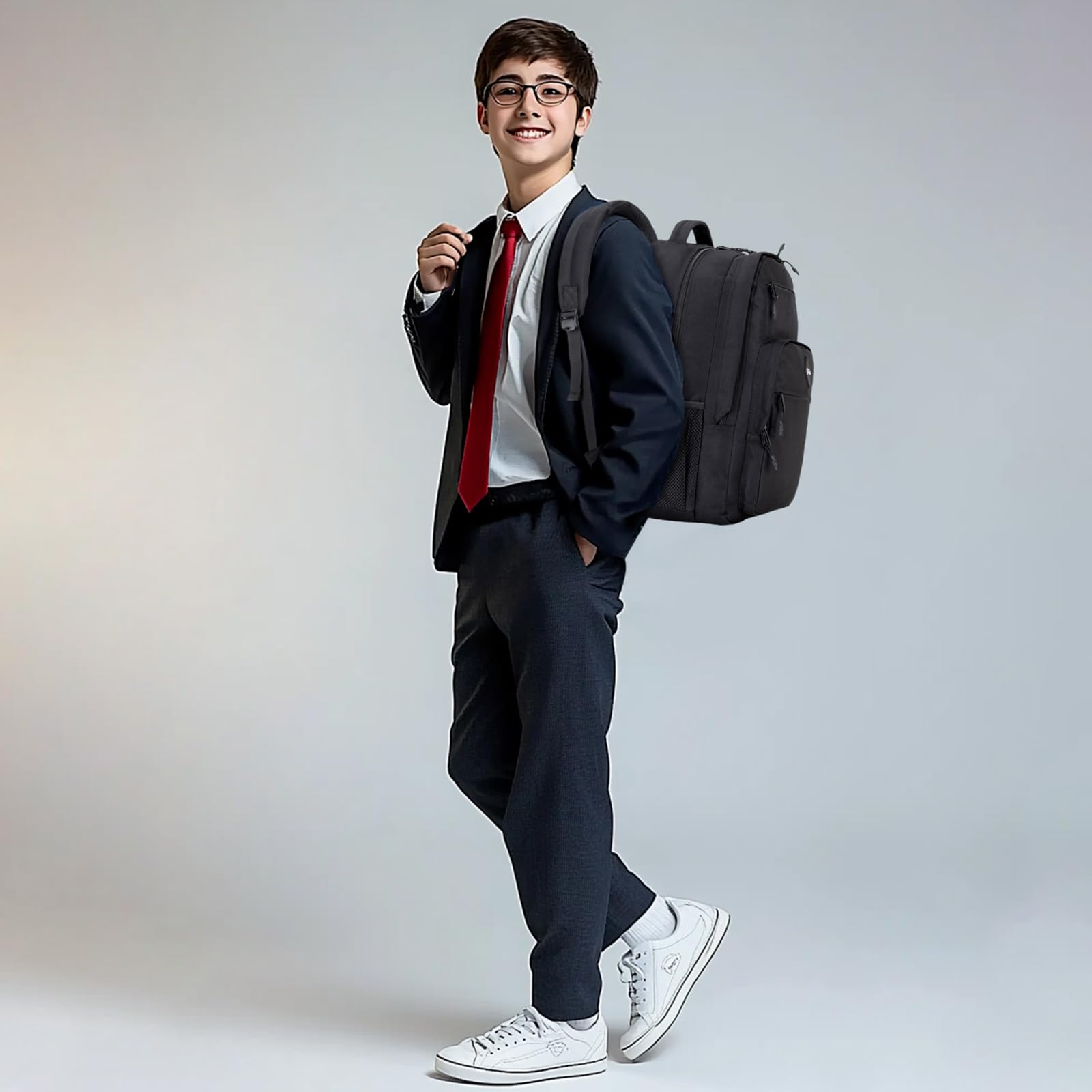 Tzowla Plecak szkolny dla nastoletnich dziewcząt i chłopców, 15,6-calowy laptop torba na książki dla nastolatków w wieku 14-18 lat, lekkie plecaki studenckie