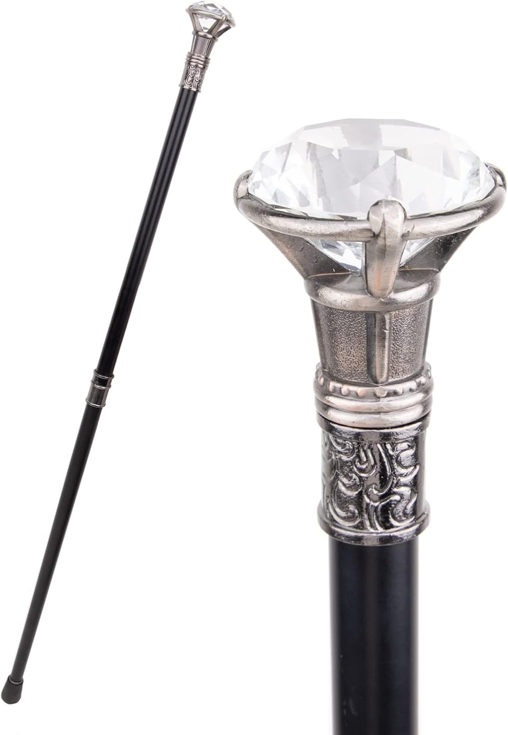 Diamond Type Walking Cane Fashion Decorative Walking Stick Gentleman Elegant Cosplay Cane Knob Crosier 93cm