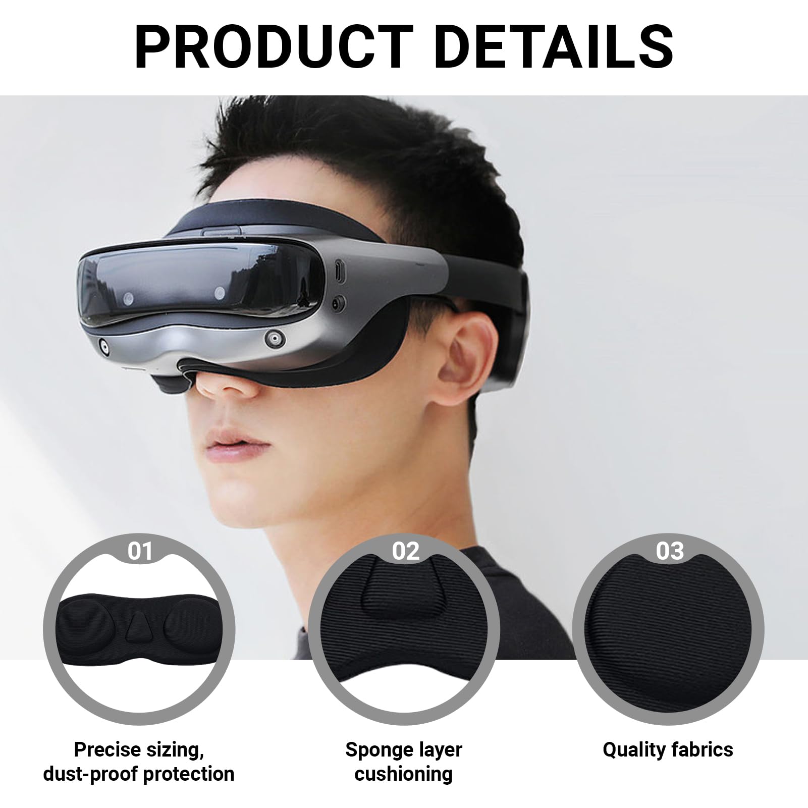 Copertura Protettiva per Obiettivo VR, compatibile con Meta Quest 3S, Quest 3/2/1, 3S Xbox Edition, Vision Pro, Valve Index, Rift S e Pico 4, Antipolvere e Antigraffio (Nero)