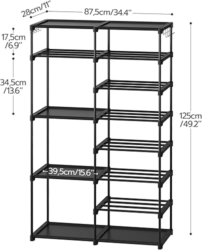 Miniatura 3 de HOOBRO Organizador de zapatos, zapatero de gran capacidad de 8 niveles para armario, capacidad para 26-32 pares de estantes de almacenamiento con