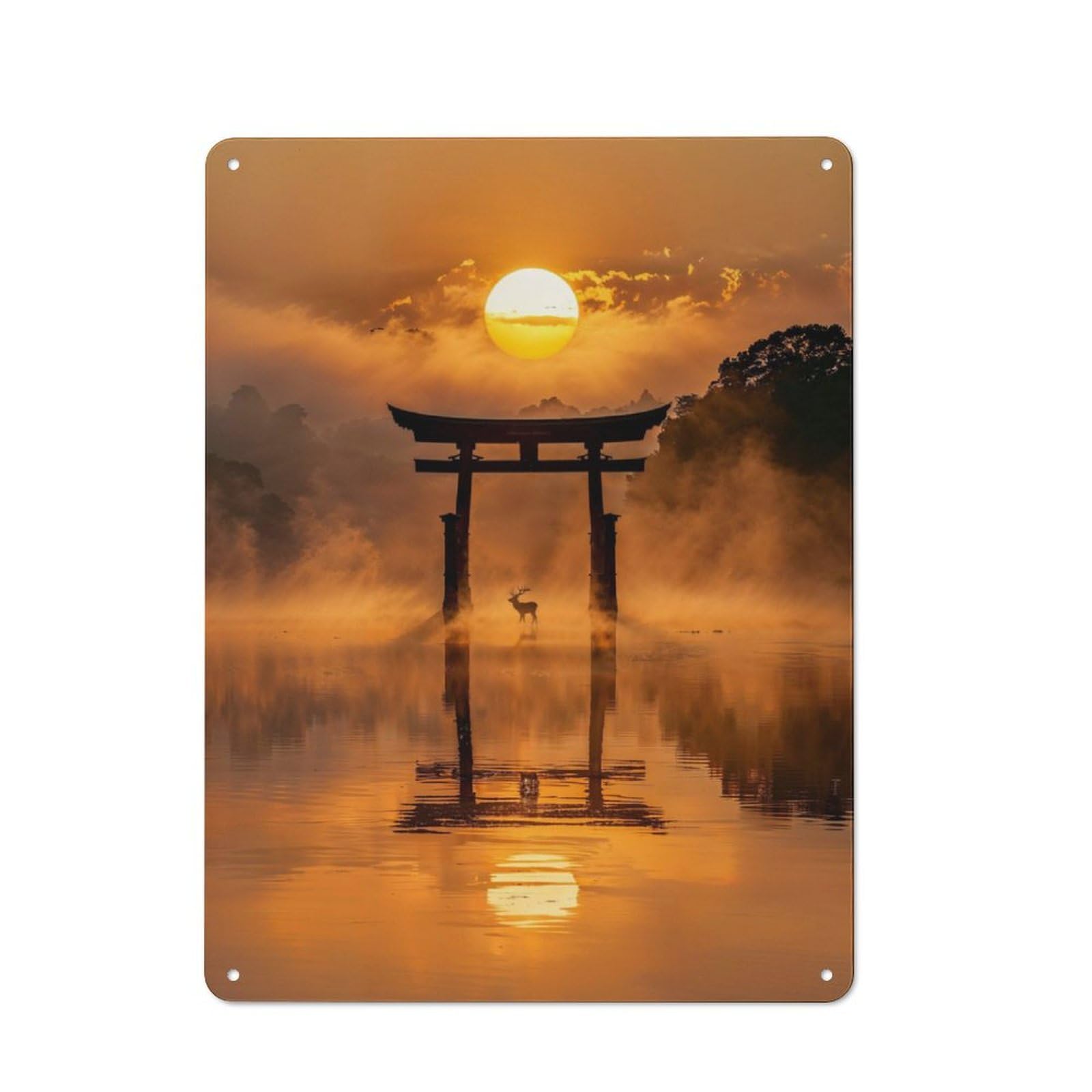 Junmoney Spirit In The Stillness Retro Tin Wall Plaque 40X30cm For Studio Or Craft Room, Winter Wall Decor For Creative-Space Collectors