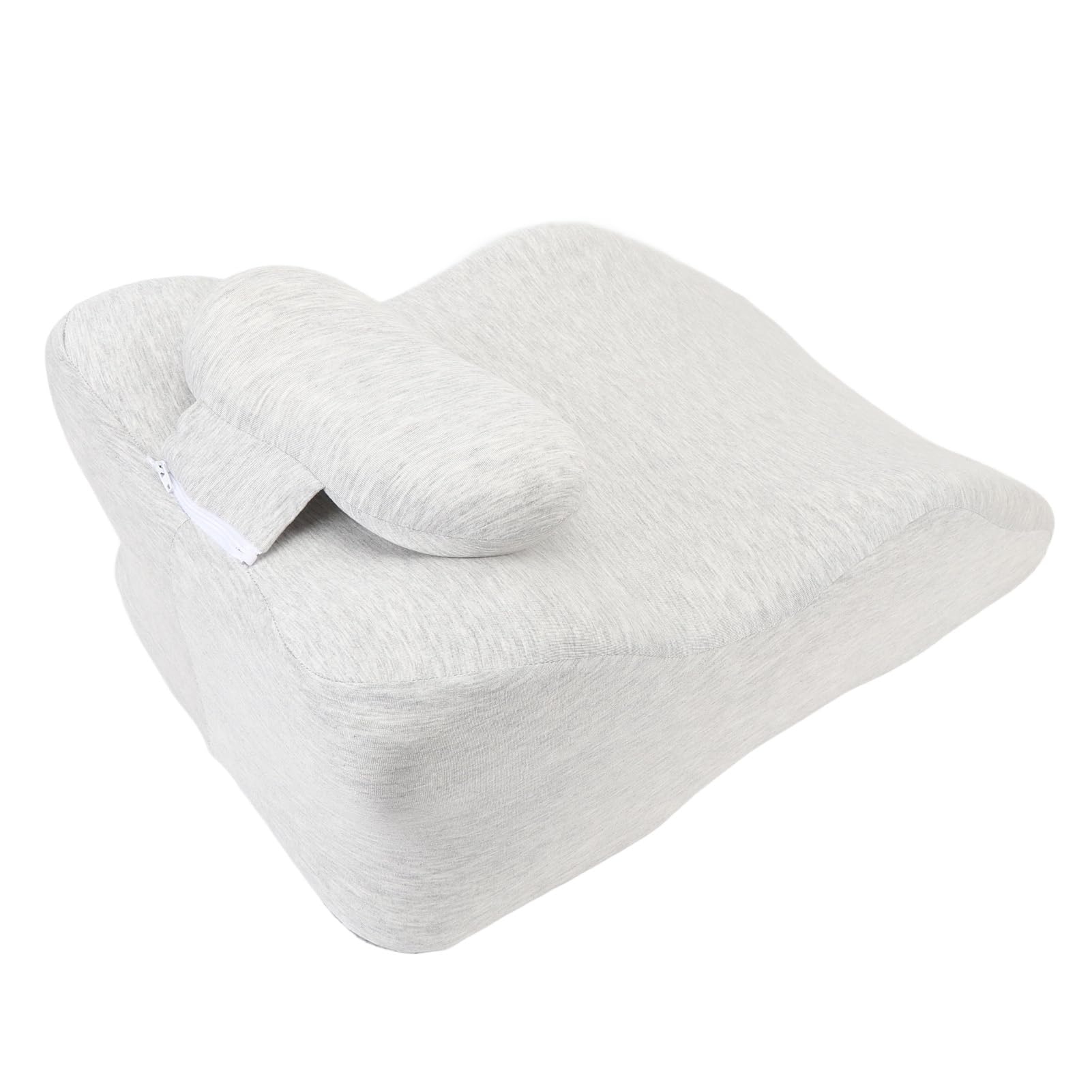 Cojín Elevador de Piernas, Almohada Ergonómica de Espuma Viscoelástica Suave para Masaje en el Hogar, Salón de Belleza, 60x21x35cm (Gris Claro)