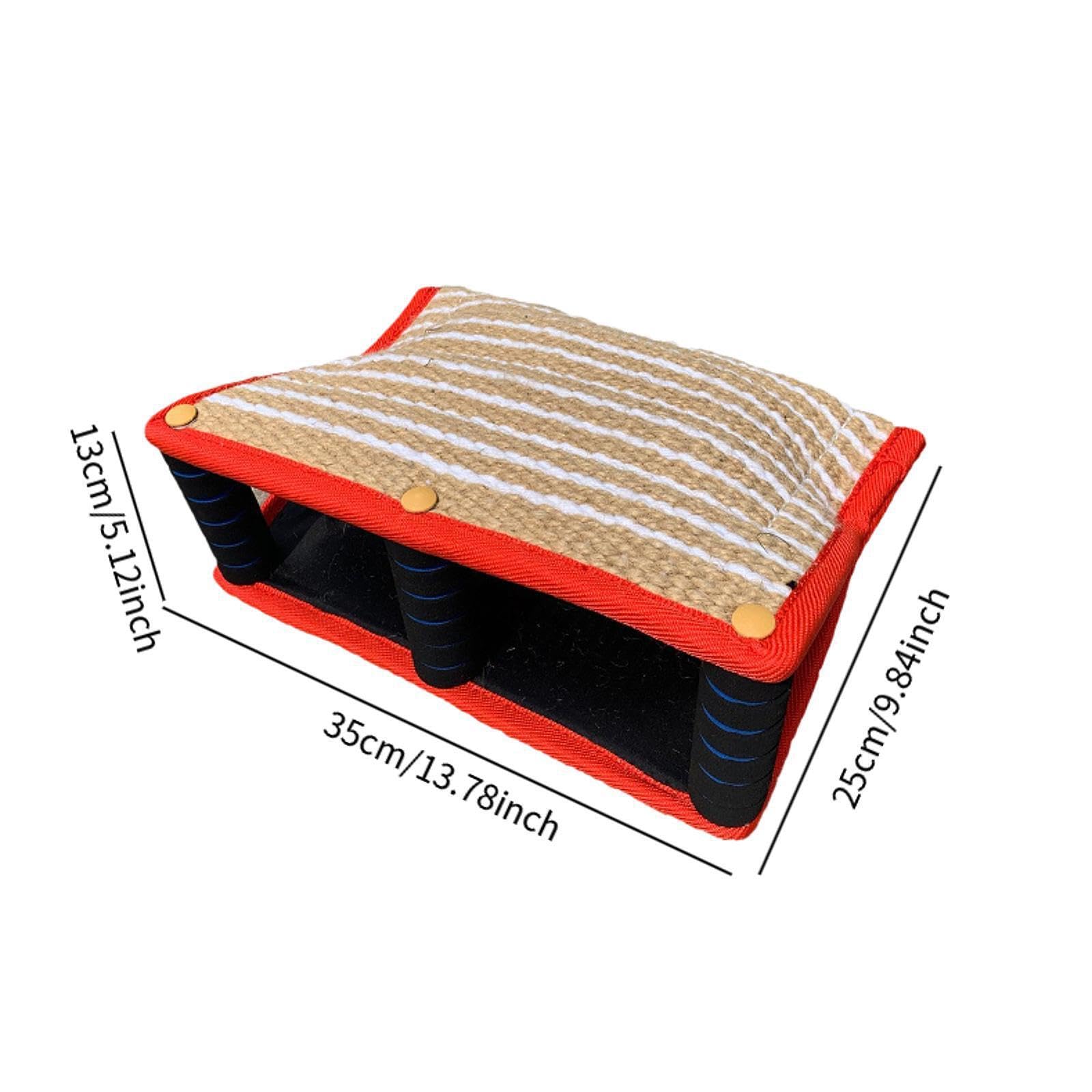 Juguete Interactivo para Perros con Almohada de Yute para morder. Juegos de Tira y afloja Que garantizan sesiones de Entrenamiento Atractivas y, Rojo, 35x25x13cm