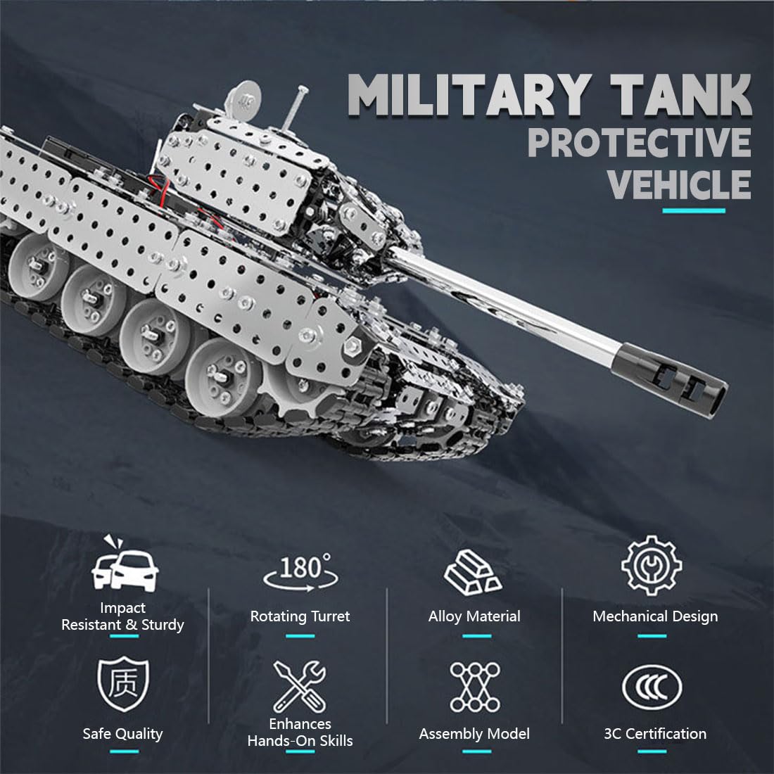 Metalowe puzzle 3D dla dorosłych, metalowe zdalnie sterowane ciężarówki, mechaniczne modele puzzli, zestawy DIY łamigłówki, rękodzielnicze, prezenty urodzinowe(Version:A)