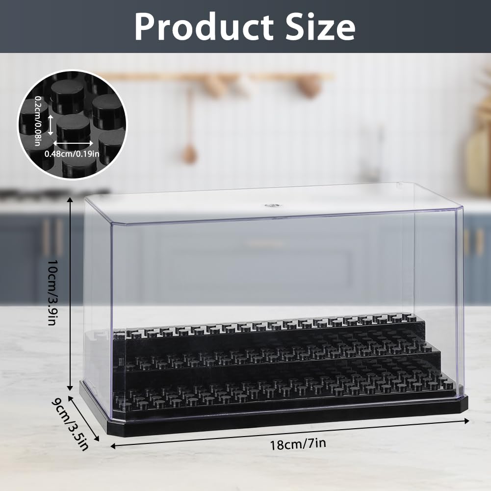 HOTUT Minifigure Display Case for Action Figures Blocks Clear Dustproof Acrylic Brick Model Display Case Box for Minifigures Collectors with 3 Movable Steps - Image 2