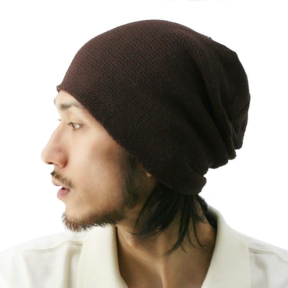 Amazon ピースクロージング コットンアクリルメッシュワッチサマーニット帽子キャップ 蒸れない 蒸れにくい 通気性 夏用 男女兼用 メンズ レディース ブラウン ニット 通販