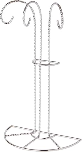 Bard's Soporte de adorno de 3 brazos en tono plateado, 11.25 pulgadas de alto x 6.75 pulgadas de ancho x 3.75 pulgadas de profundidad