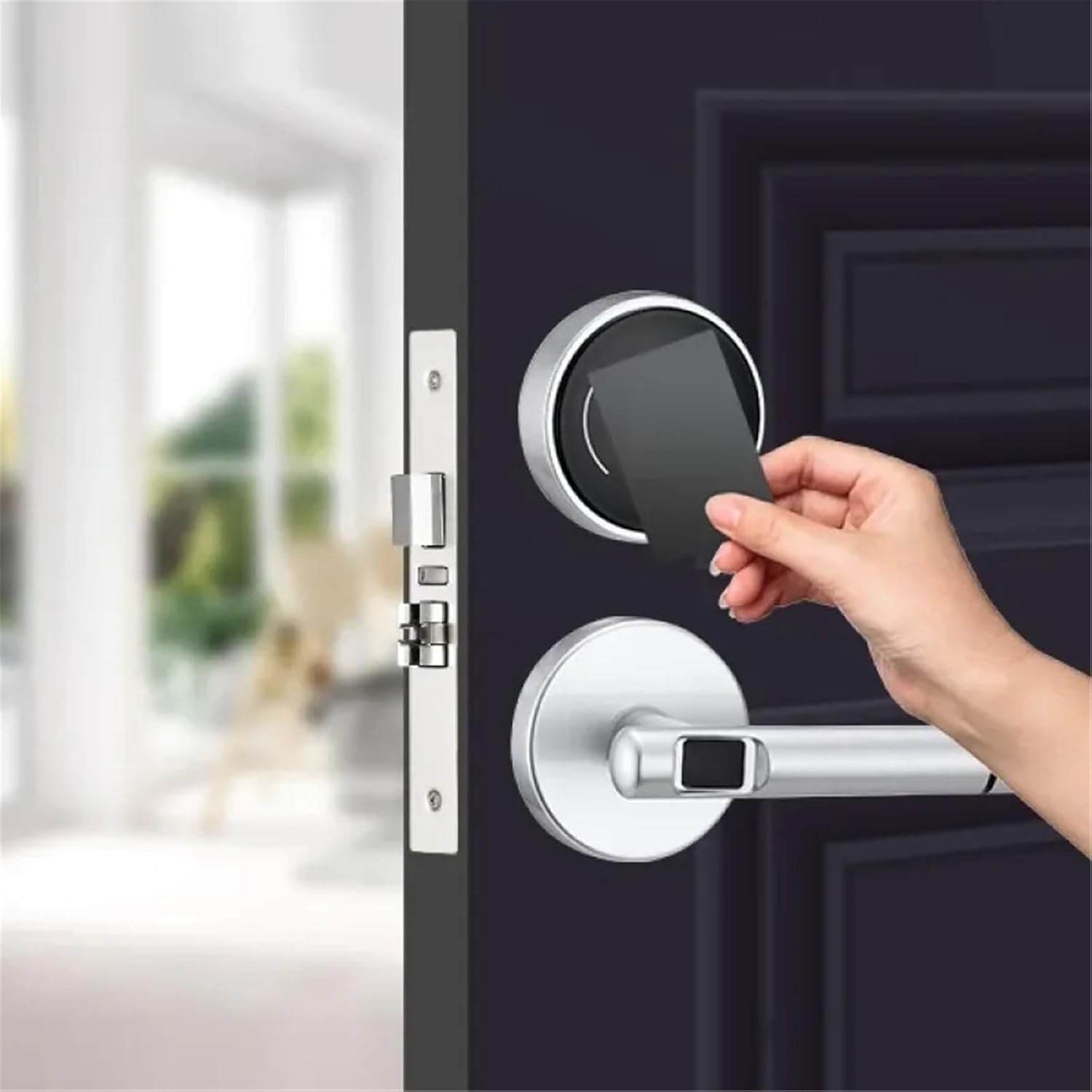 スマートロック スマートロック亜鉛合金電子ロックスマートアパートホテル木製ドアカード誘導スプリットロック 家庭用デジタル、オフィス(