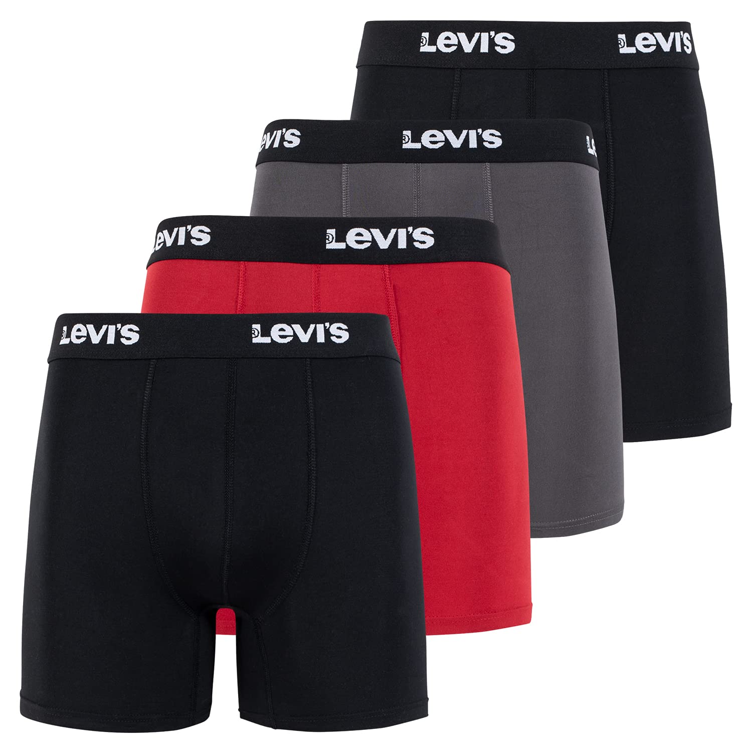 Levi'sMens Underwear Microfiber Boxer Brief for Men Ultra Soft 4 Pack