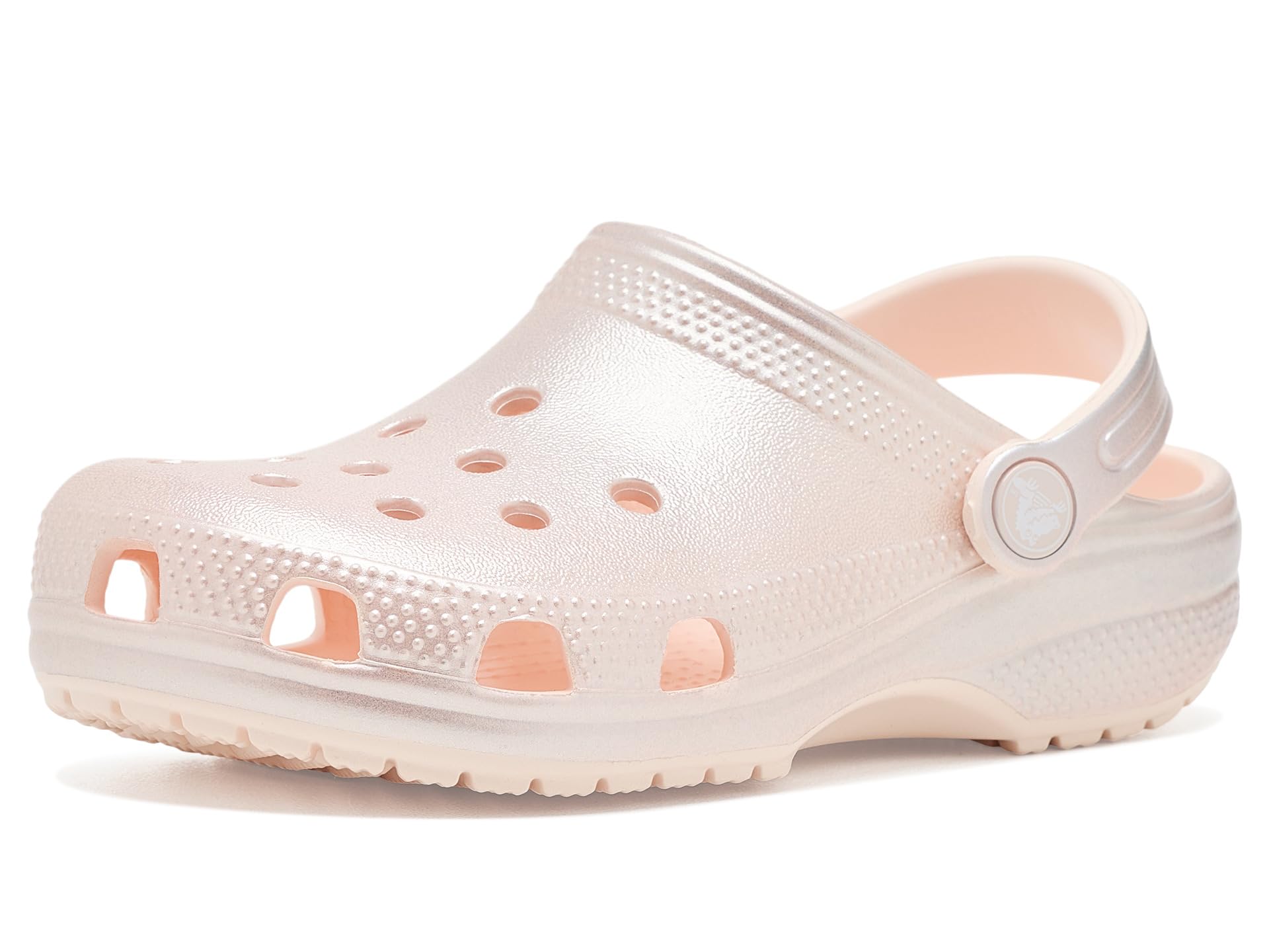 Crocs Unisex Kids Classic Glitter Clogs (Little Kid/Big Kid) Peach Ice Metallic 6 Medium Big Kid