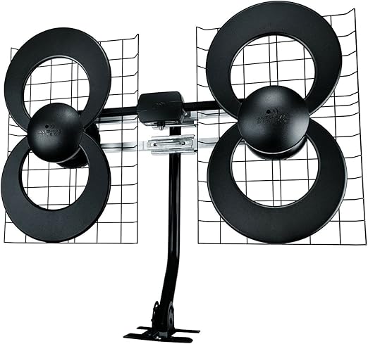 Antennas Direct ClearStream 4 UHF Indoor Outdoor TV Antenna, Multi-Directional, 70+ Mile Range, 4K 8K UHD, NEXTGEN TV – w/20-inch Mast, Reflectors