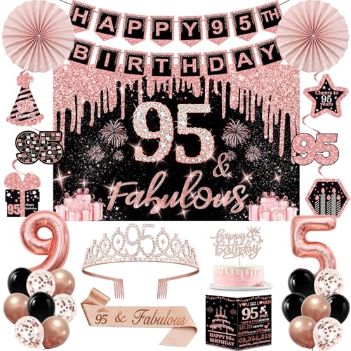 95th Birthday Decorations for Women 32PCS 95th Birthday Party Decorations