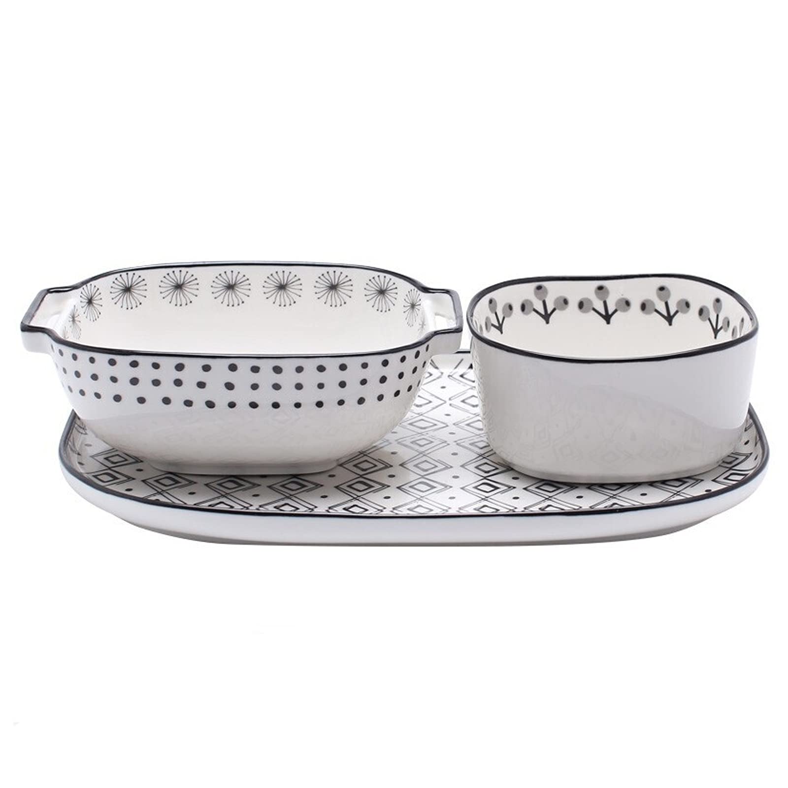 Nonstick forma do pieczenia zestaw naczyń do pieczenia ceramiczne naczynie do pieczenia zapiekanek naczynia do pieczenia ciasta patelnia do gotowania pieczenia patelni zestaw (3-częściowy zestaw) nieprzywierająca forma do ciasta (kolor: A)