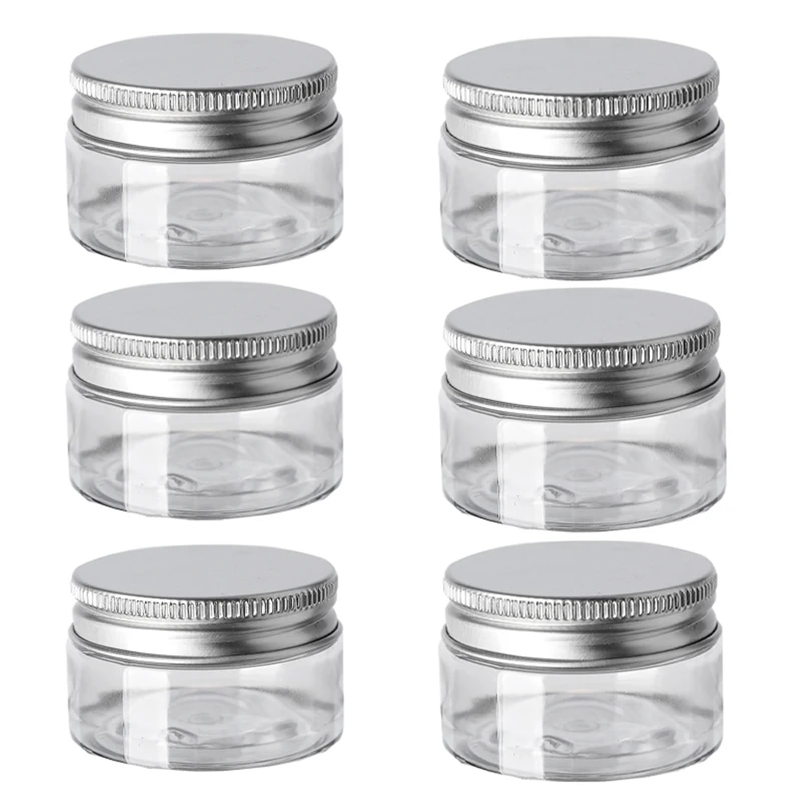 Kosmetiktiegel 10Pcs 30ml 40ml 50ml 60ml Leere Creme Jar Mit Aluminium Kappe Kosmetische Behälter Kunststoff PET Make-up-Flasche Klare Dichtung Topf FüR Lotion, Lippenbalsam, Creme(30ml)