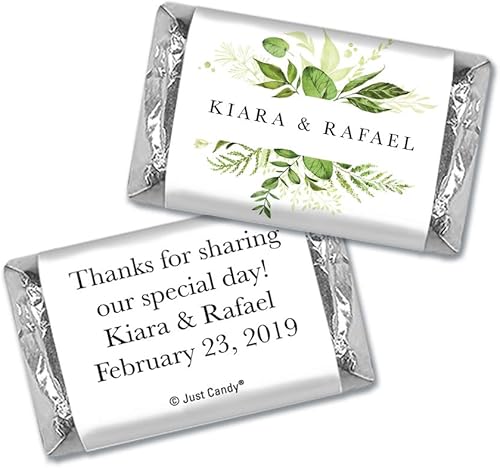 Miniatura 2 de 100 unidades DIY Recuerdos de boda para invitados, envoltorios personalizados para miniaturas (paquete de 100) - Botánico