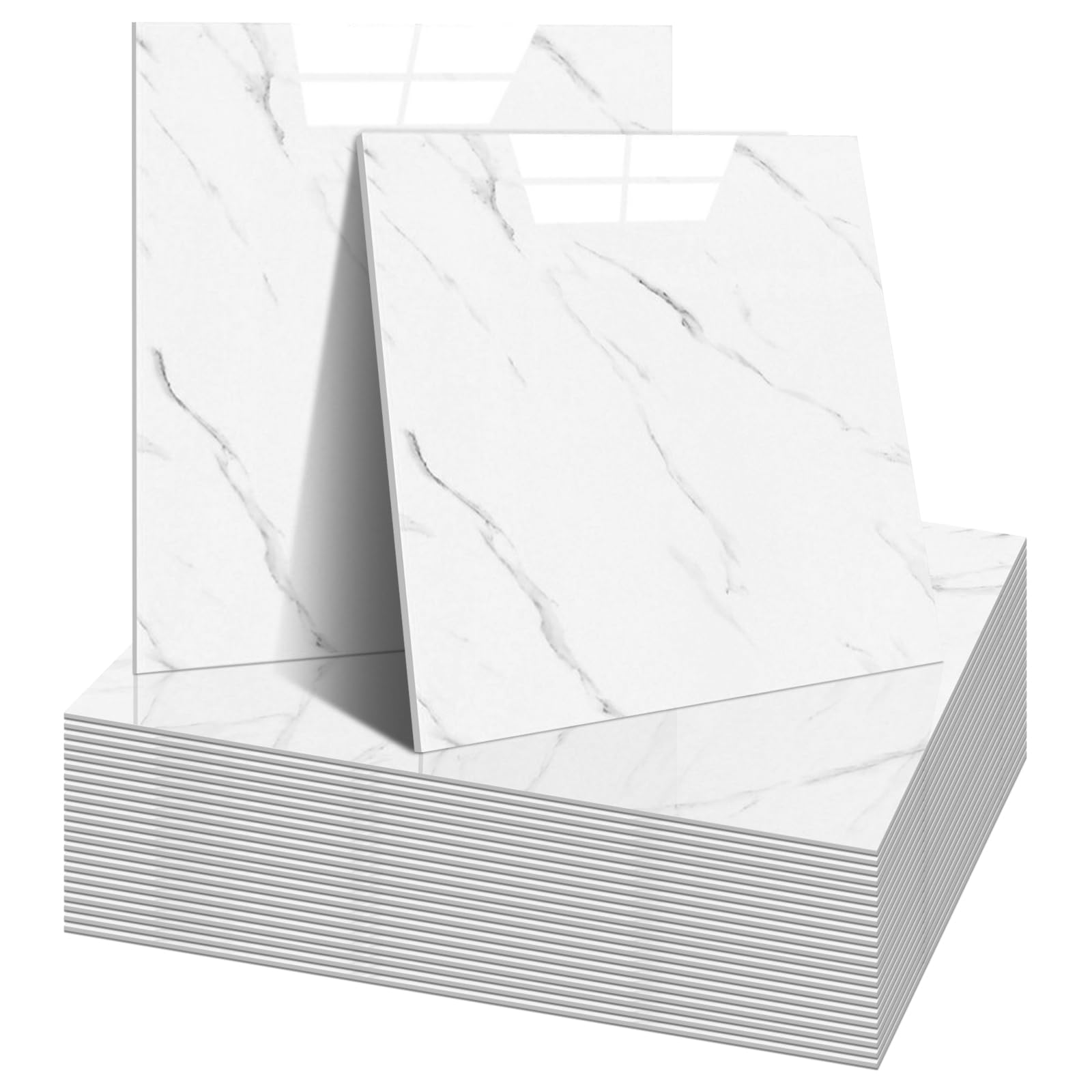 Piastrelle autoadesive da parete, 30 x 30 cm, effetto pietra, 24 pezzi, peel and stick, resistenti all'acqua e allo sporco, tagliabili, fai da te, per soggiorno, bagno, camera da letto (24)