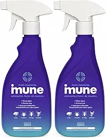 Imune Multi Inseticida de Tripla Ação Líquido - Spray 500 ml - 2 Unidades - Controle de Pragas para Ambientes com Segurança para Pets
