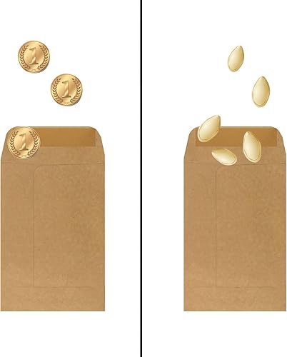 Miniatura 3 de Paquete de 200 sobres de papel kraft #1 para monedas de 2.25 x 3.5 pulgadas, sobres clásicos de papel kraft para piezas pequeñas con solapa