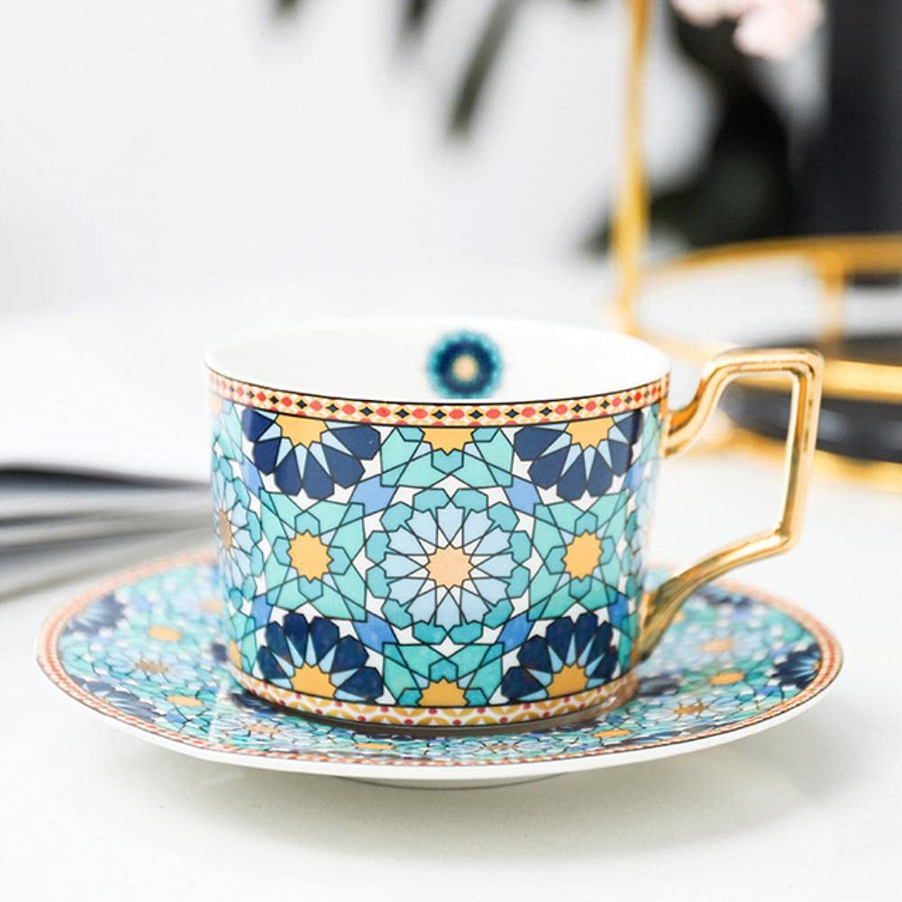 Teacup marocain avec soucoupe en porcelaine UKKO mug café cuisine table