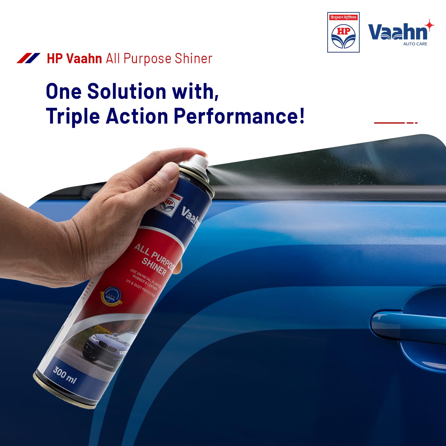 HP Vaahn Total Car Grooming Kit – Car Shampoo, Interior Cleaner, Glass Cleaner, All Purpose Shiner, Tyre Shiner & Microfiber Cloth Pack of 3 | Complete Car Detailing Combo - Image 3 thumbnail