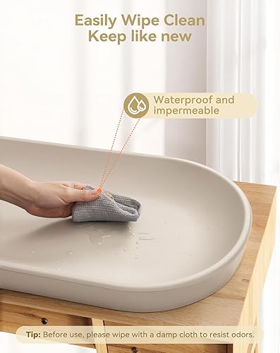 Miniatura 3 de COMOMY Cambiador de bebé para aparador  Cambiador lavable con cinturón de sujeción, impermeable, suave, ligero y portátil, fácil de limpiar para el