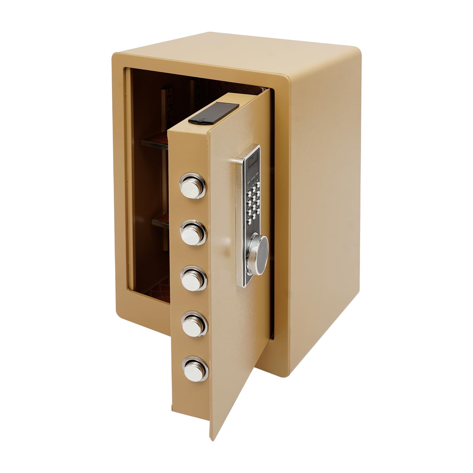 Cassaforte a 3 livelli, cassaforte per mobili, password/chiavi, cassaforte per documenti, con rivestimento antincendio e sistema di allarme, per casa, ufficio e camera da letto (oro)