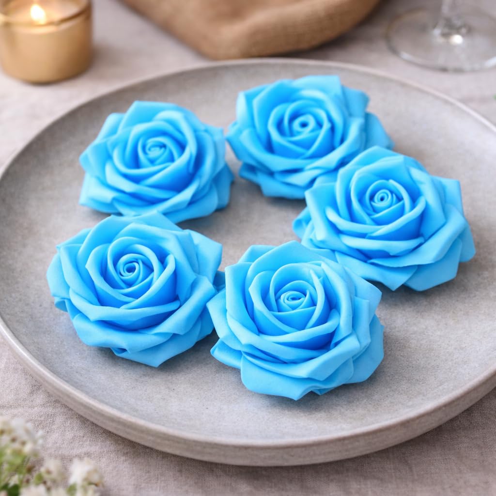 Big Rose Foam Flowers - 12 Pack for Decorations -18 Big Rose Foam Flowers - 12 Pack for Decorations -18