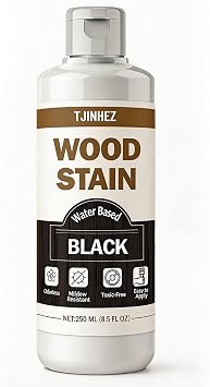 Black Wood Stain, 8.5oz/250ml Water Based Wood Stain, Premium Indoor & Outdoor Wood Finish for Furniture, Cabinets, Doors & Wood Surfaces - Fast Drying, Low Odor, Non-Toxic & Easy to Use