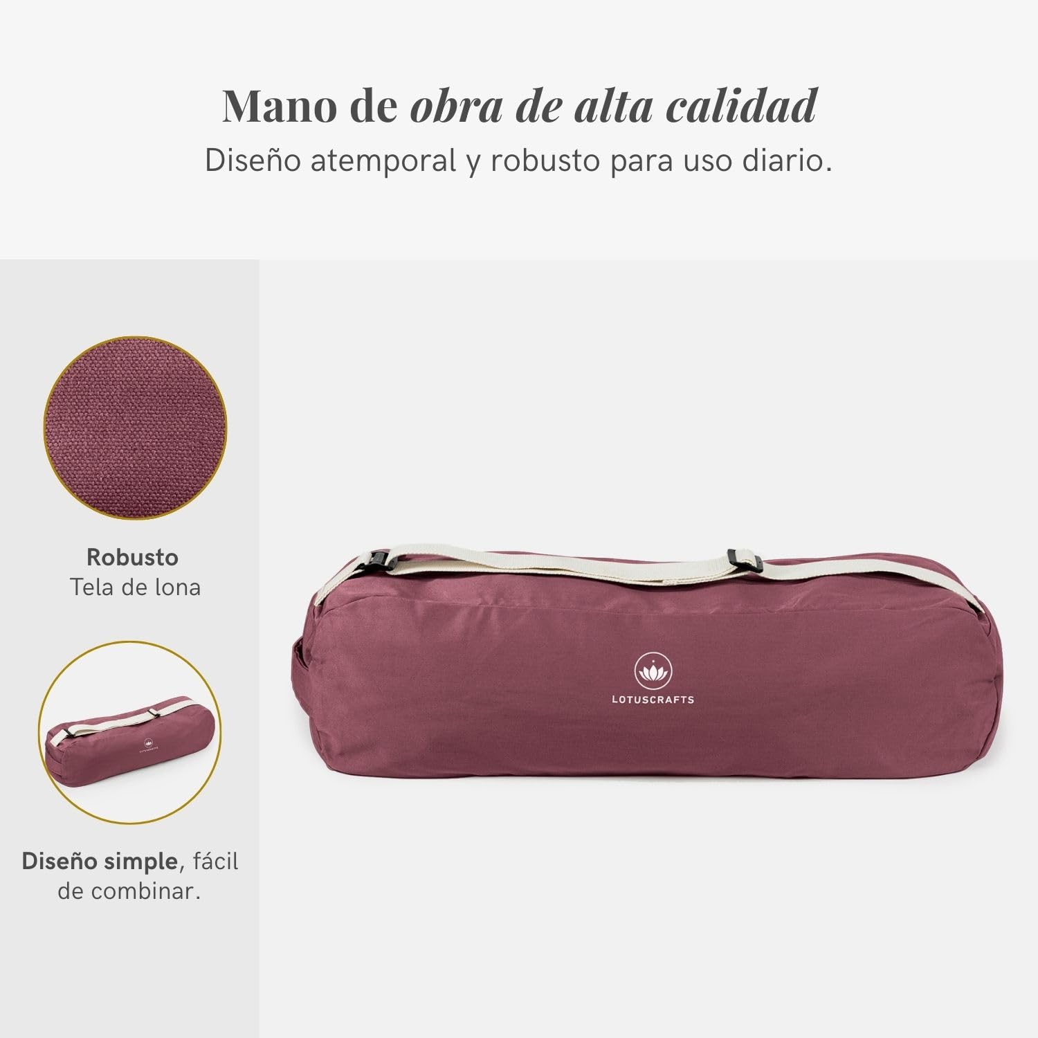 Lotuscrafts Bolsa Yoga para Esterilla PUNE - Justa y Ecológica - Funda Esterilla Yoga - Bolsa Esterilla Yoga - Bolsa para Esterilla De Yoga y Accesorios Yoga - Yoga Mat Bag