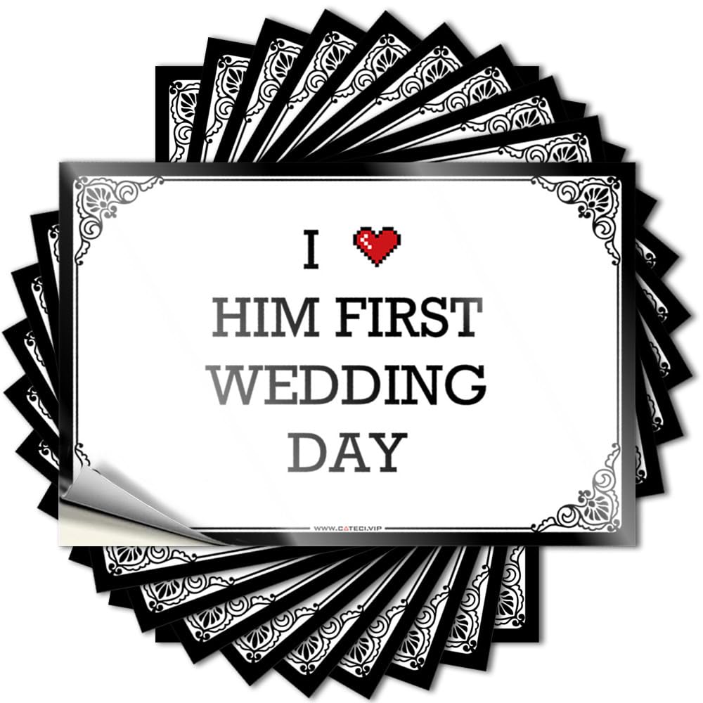 Saying Feminist Decore for Room Case I Love Him First Wedding Day - No Residue Decals for Math(12X18CM)