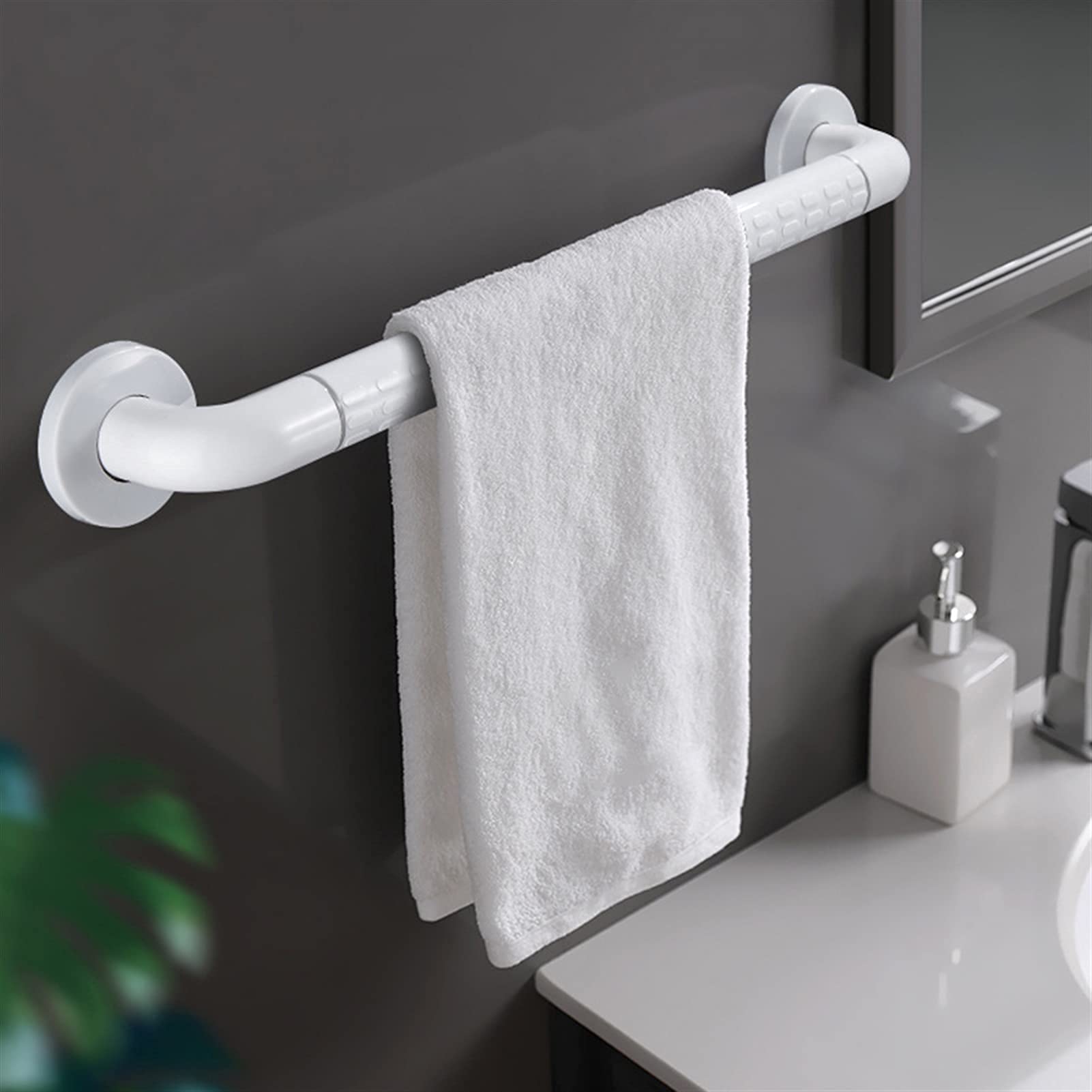 Corrimano, Corrimano per Servizi Igienici, Bar a Handicap da 35 Mm Bar per Pazienti Anziani Doccia Binario Di Sicurezza Acciaio Inossidabile Antiscivolo con Anello Luminoso/59 cm
