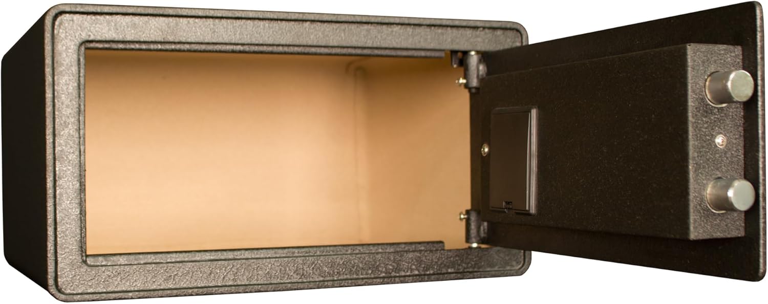 Tracker Safe S8 Security Safe with door open, showing empty interior