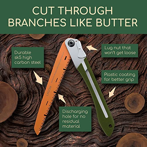 Folding Saw For Cutting Branches, 11.4", A Camping Saw Made With Sk5 Steel, Folding Hand Saw, Survival Saw With A Secured Design, Folding Camp Saw… #TOP1