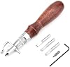 Professional 5 in 1 Multifunctional Leather Craft Tool, Stitching Groover Set Leather Groover Tool for Punching Grooving Edge Trimming on Belts
