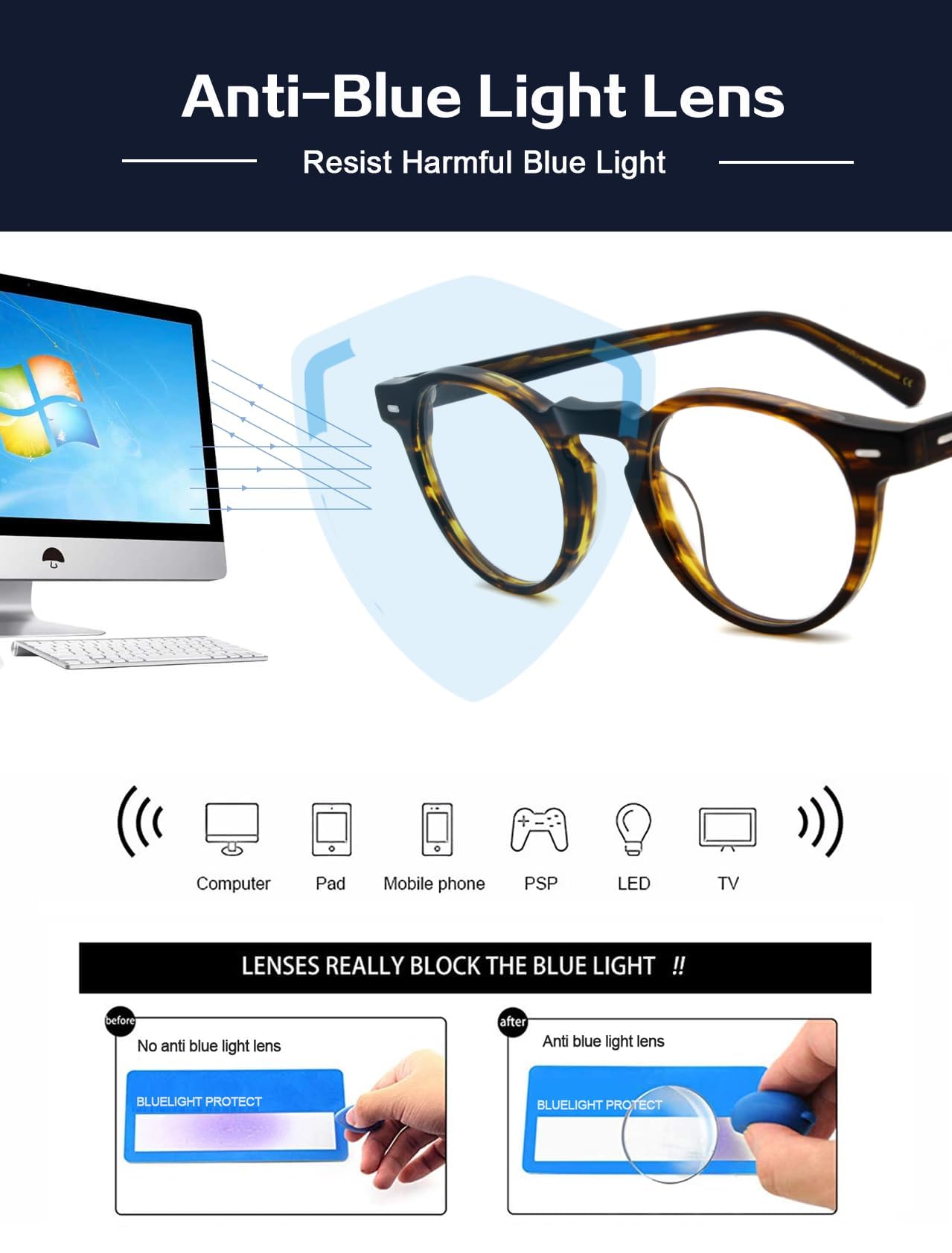 Damskie okrągłe okulary z filtrem niebieskiego światła w stylu retro okulary komputerowe dla mężczyzn modne