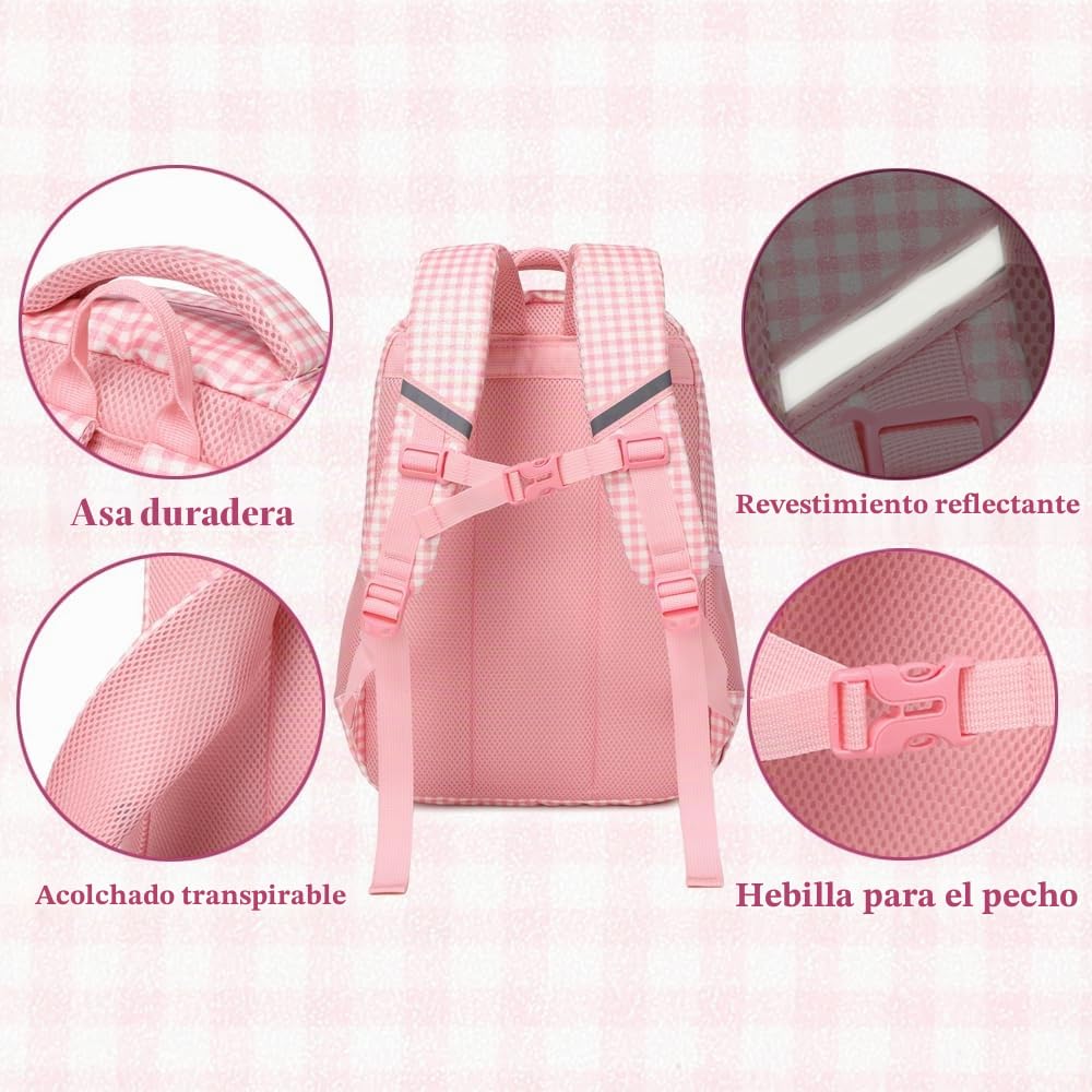 Kimwadalh Mochilas Primaria Niñas Purpurina Mochila Escolare Niña para la Escuela 1-3 Grado Girls Backpack 3 en 1 Juegos de Bolsas Escolares Primarias