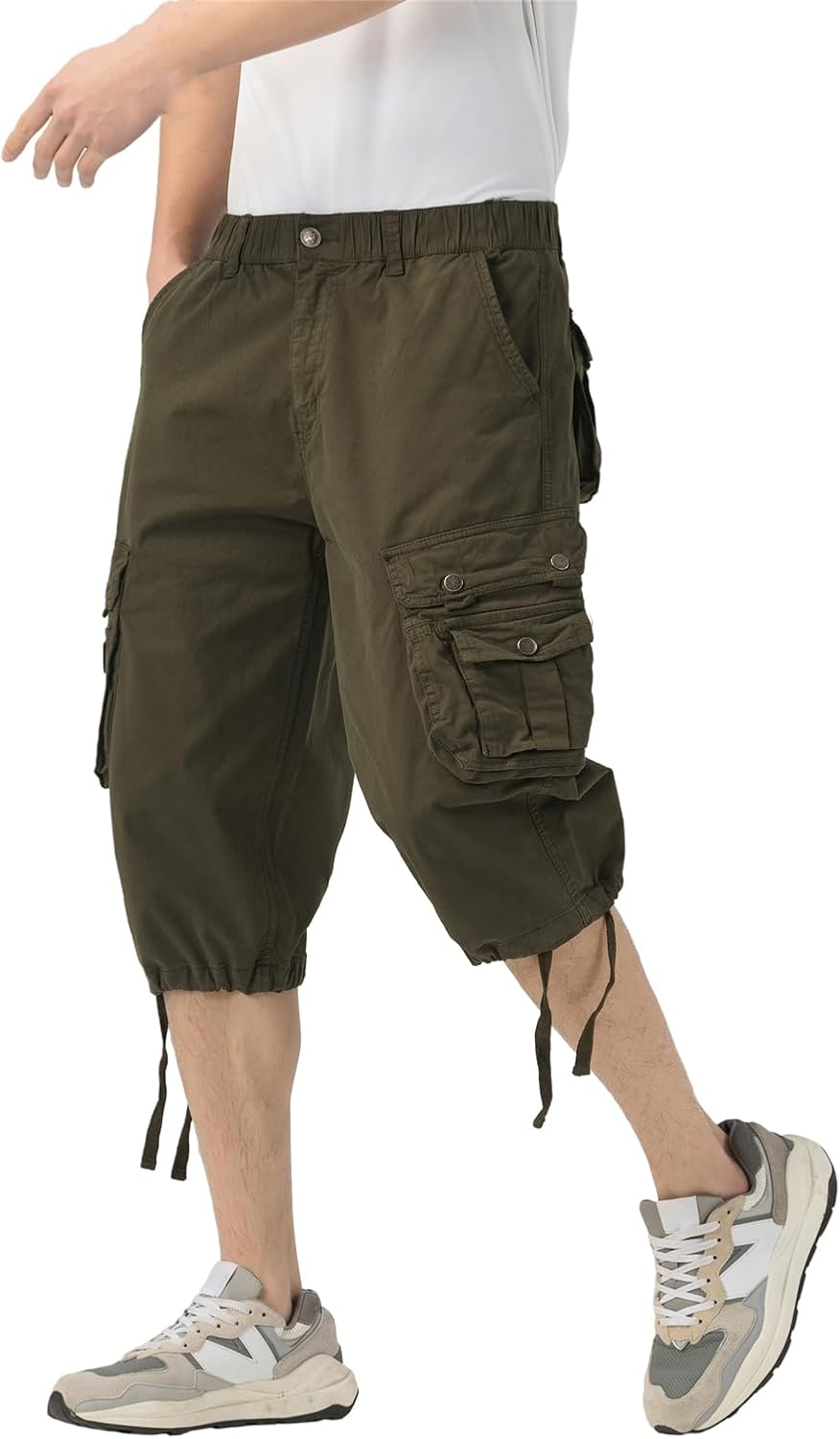 Cargo Bermuda Uomo Sotto Ginocchio Pantaloncini Corti Pantaloncini