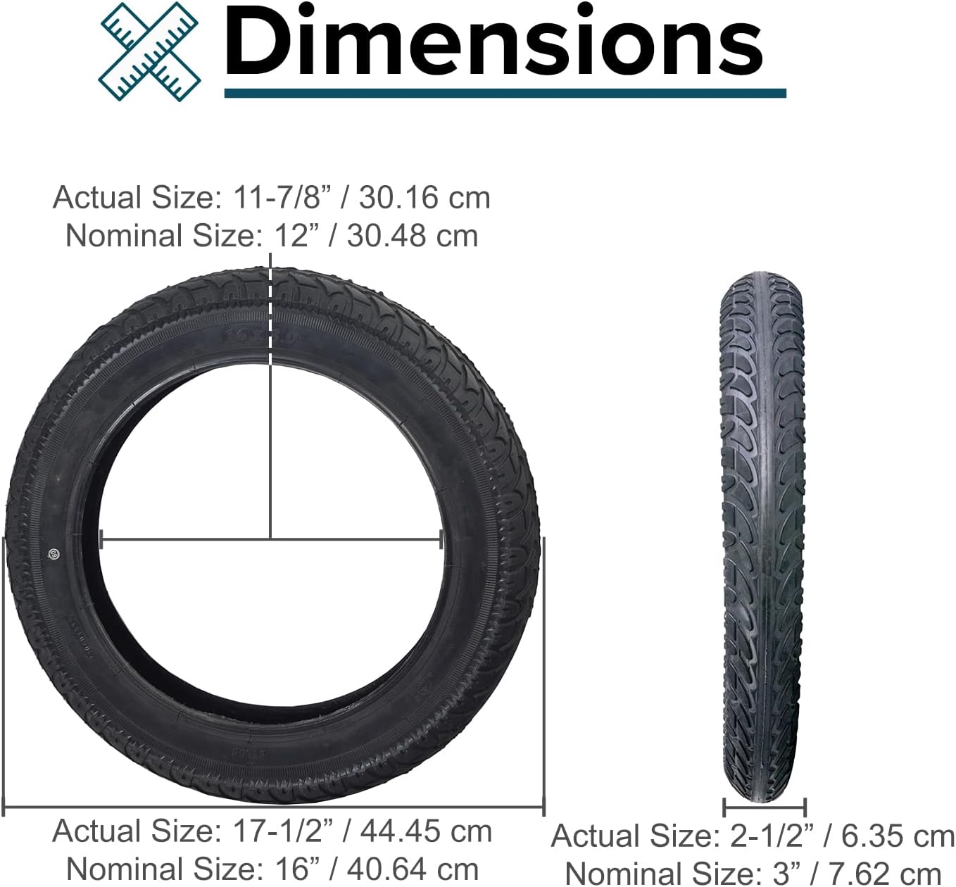 AlveyTech 16"x3.0" Pneumatic Tire for the Razor Rambler 16 Electric Mini Bike