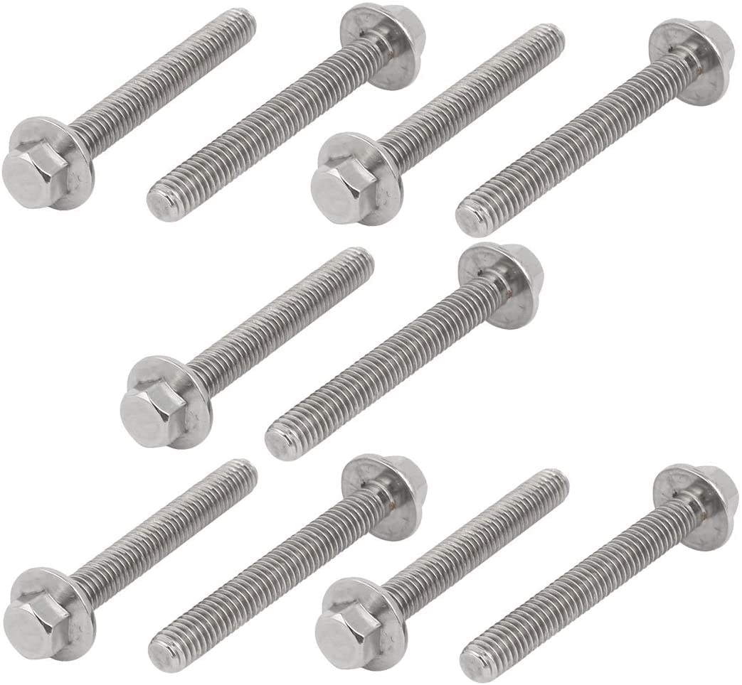 Bullone Flangiato Testa Esagonale M6 X 1,0 X 80 Mm In Acciaio Inox - Racebolt - Foto 2