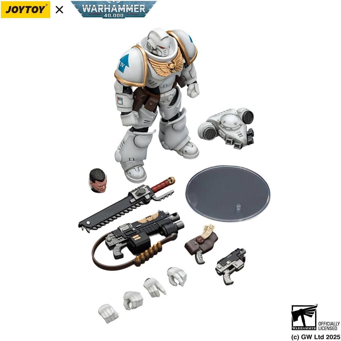 JOYTOY Action Figures Warhammer 40K Space Marines White Consuls Intercessors 1 1/18 Movable Model Collectible Figurine Ages 15+